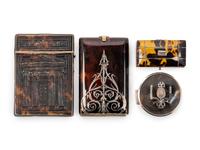 A Group of Four Tortoise Shell Boxes