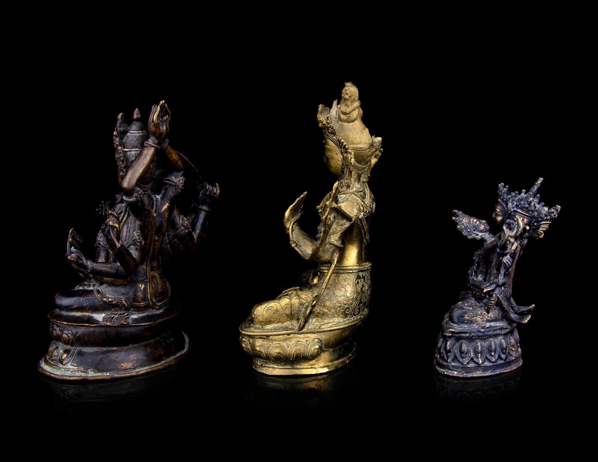 Three Sino-Tibetan Bronze Figures