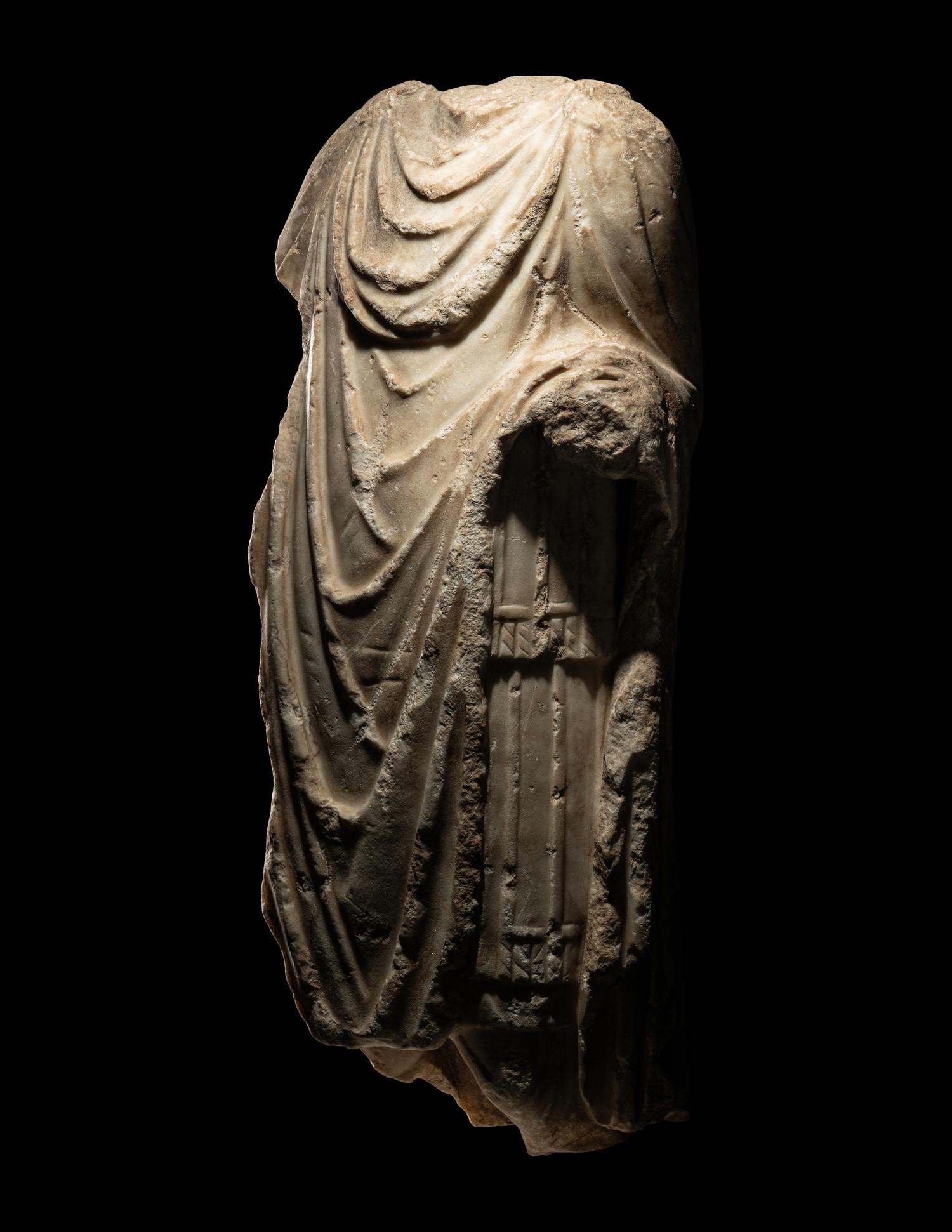A Roman Marble Torso of a Military Officer