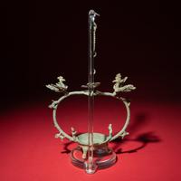A Chinese Bronze 'Phoenix and Immortal' Hanging Oil Lamp, Eastern Han Dynasty — 東漢 青銅龍鳳神人懸燈