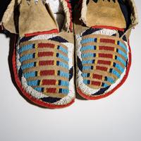 Apsáalooke [Crow] Beaded Hide Soft-Soled Moccasins