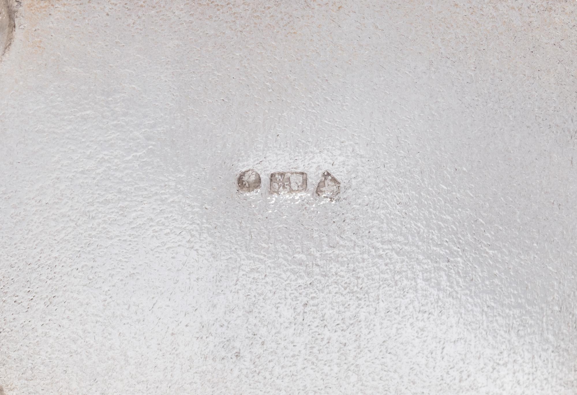 A Polish Silver Trinket Box with Inlaid Amber Cartouche