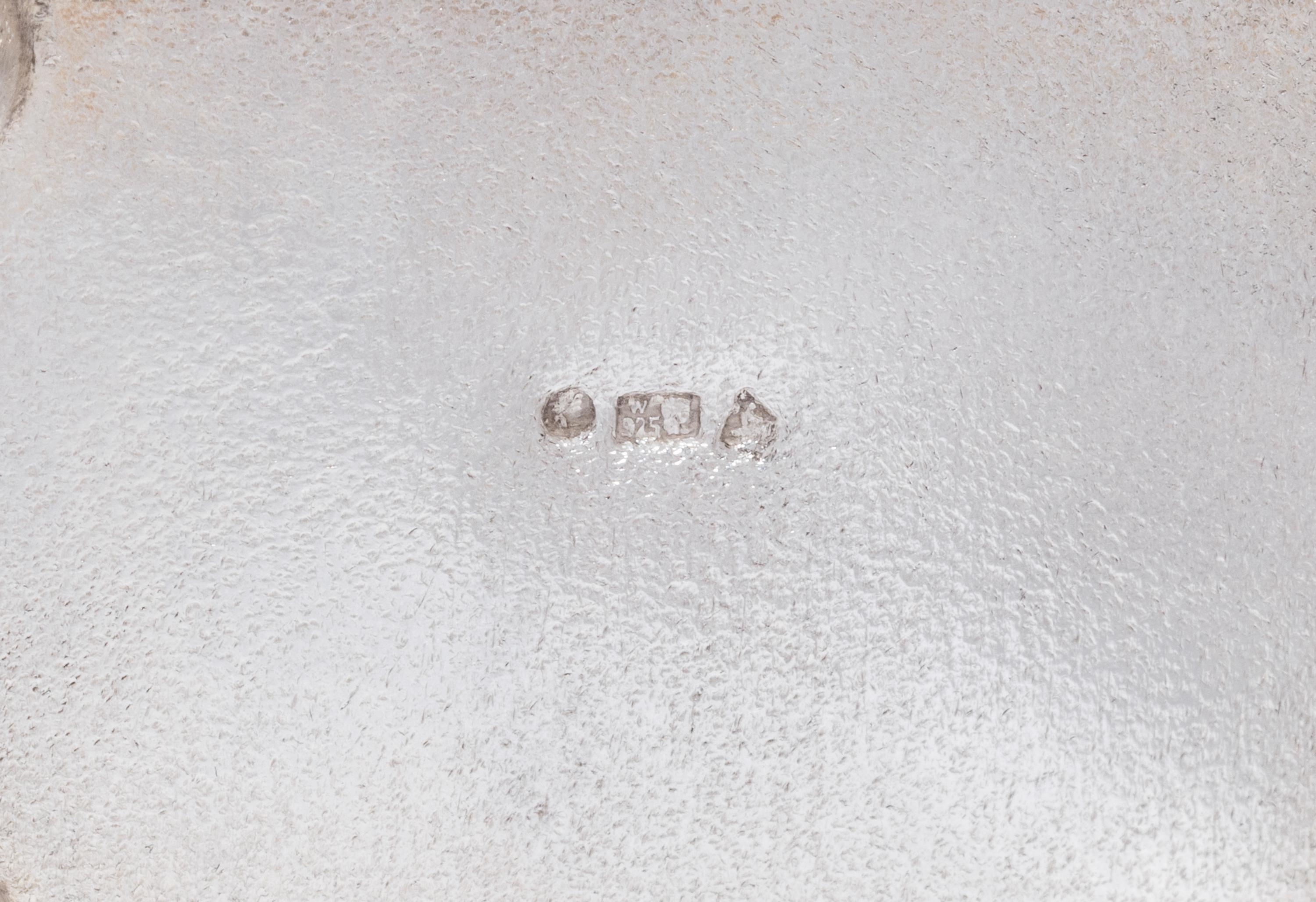 A Polish Silver Trinket Box with Inlaid Amber Cartouche