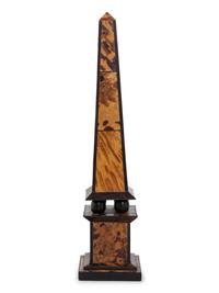 A Pair of Tortoise Shell Veneered Rosewood Obelisks