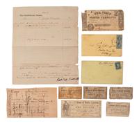 [CIVIL WAR]. A group of documents and letters from North Carolina.