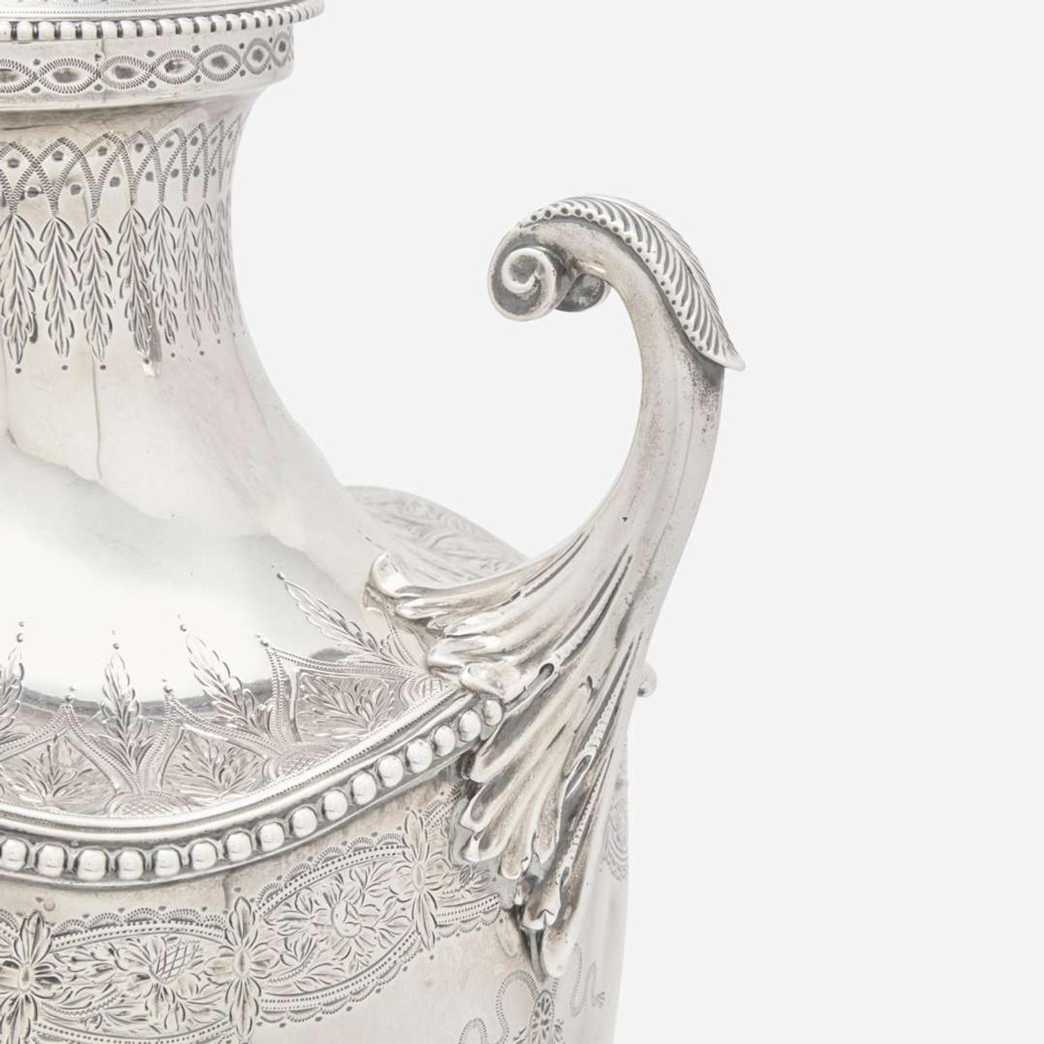 A George III sterling silver hot water urn Charles Wright, London, 1774