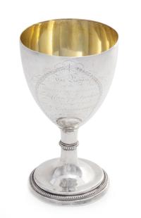 A George III Silver Presentation Cup, John Langlands & John Robertson, Newcastle, Circa 1785, the body with the engraved inscription Th