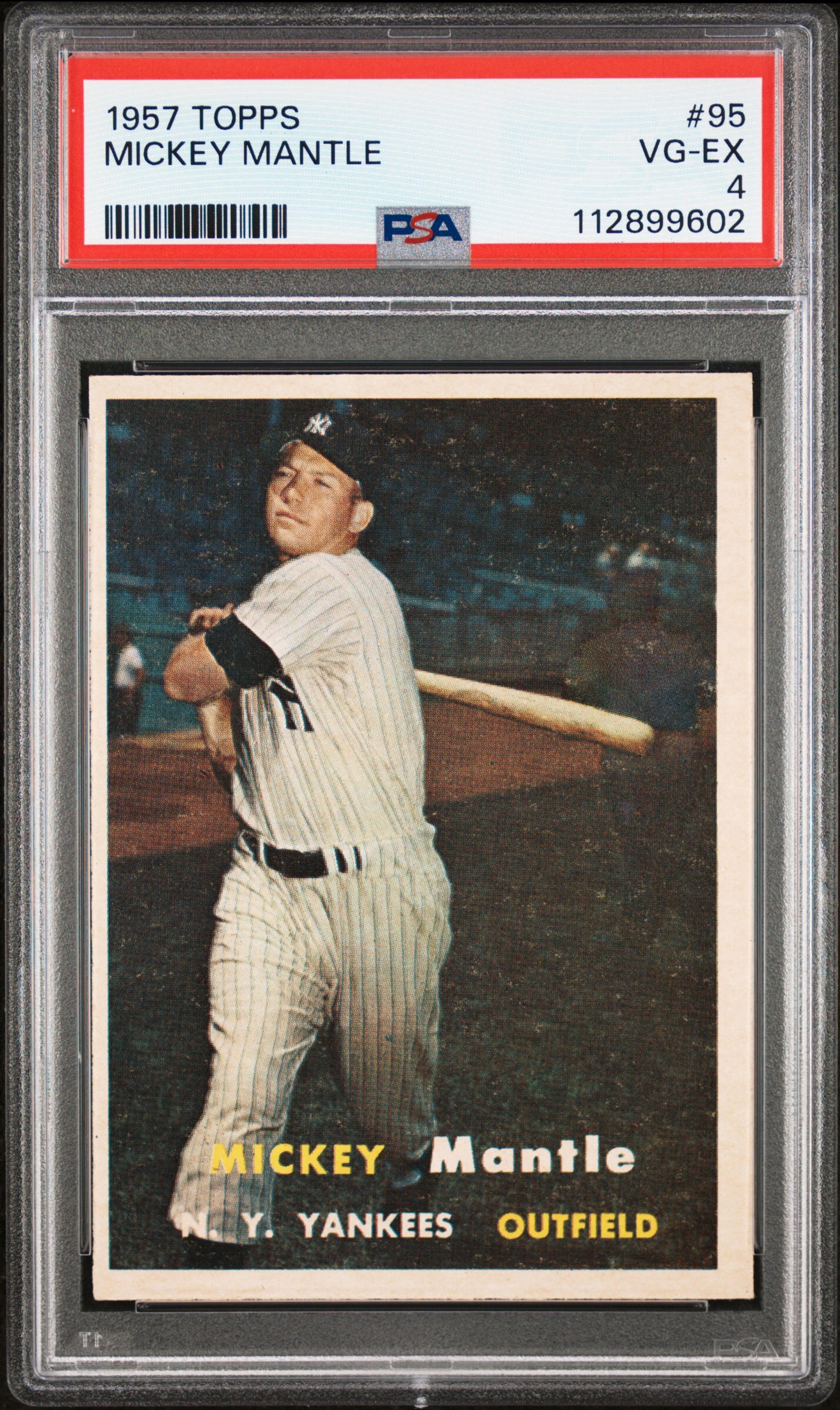 A 1957 Topps Mickey Mantle Baseball Card No. 95 (PSA 4 VG-EX)