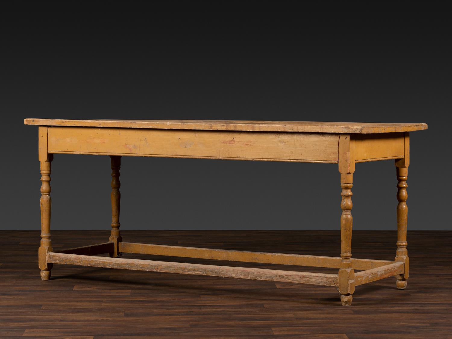 A Country Yellow Painted Pine One-Drawer Table
