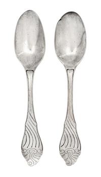 A Pair of Dutch Silver Tablespoons, ,