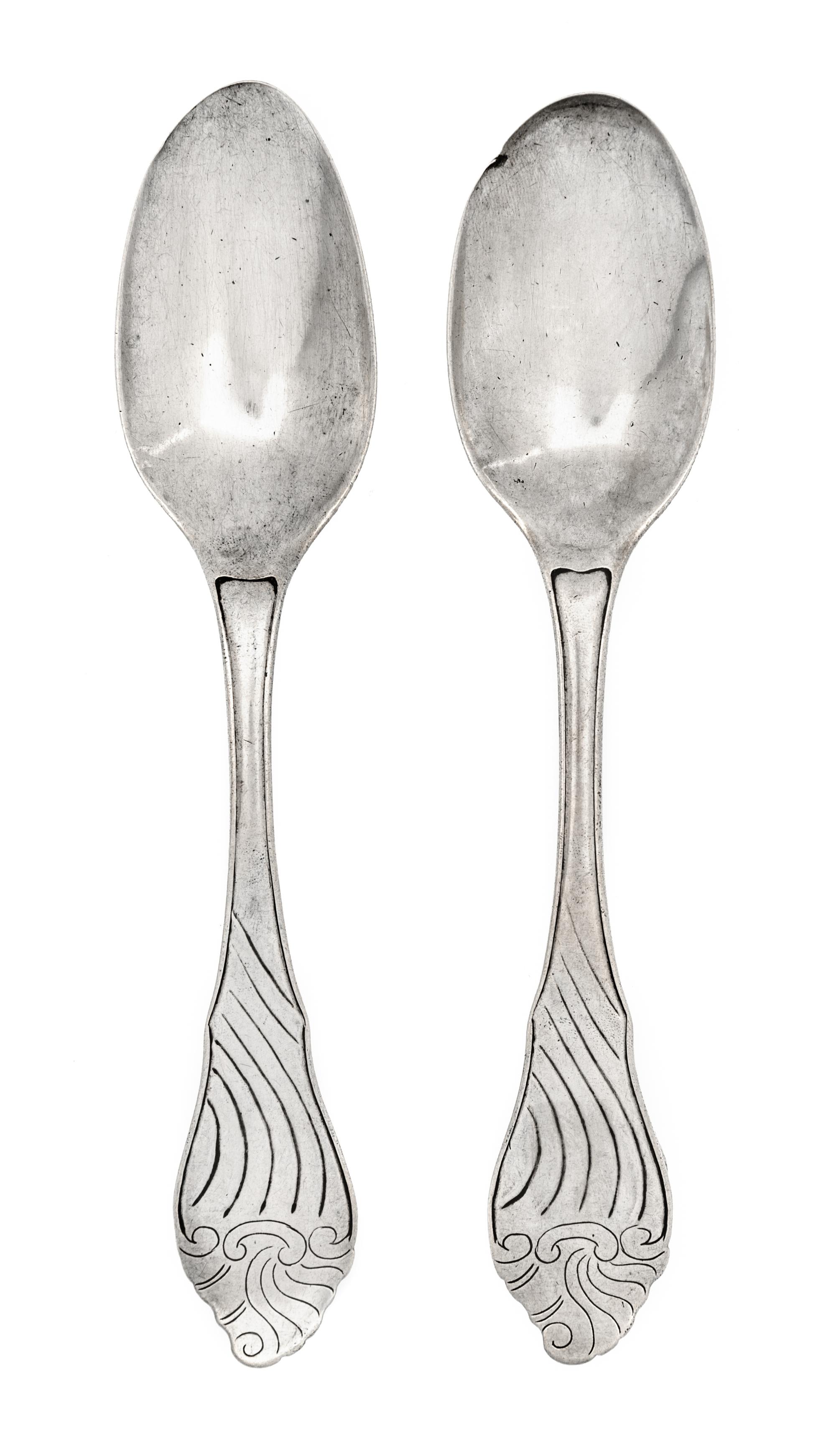 A Pair of Dutch Silver Tablespoons, ,