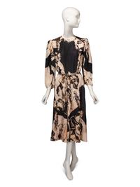 Thea Porter, Abstract Printed Silk Dress