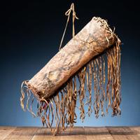 Blackfeet Painted Parfleche Cylinder