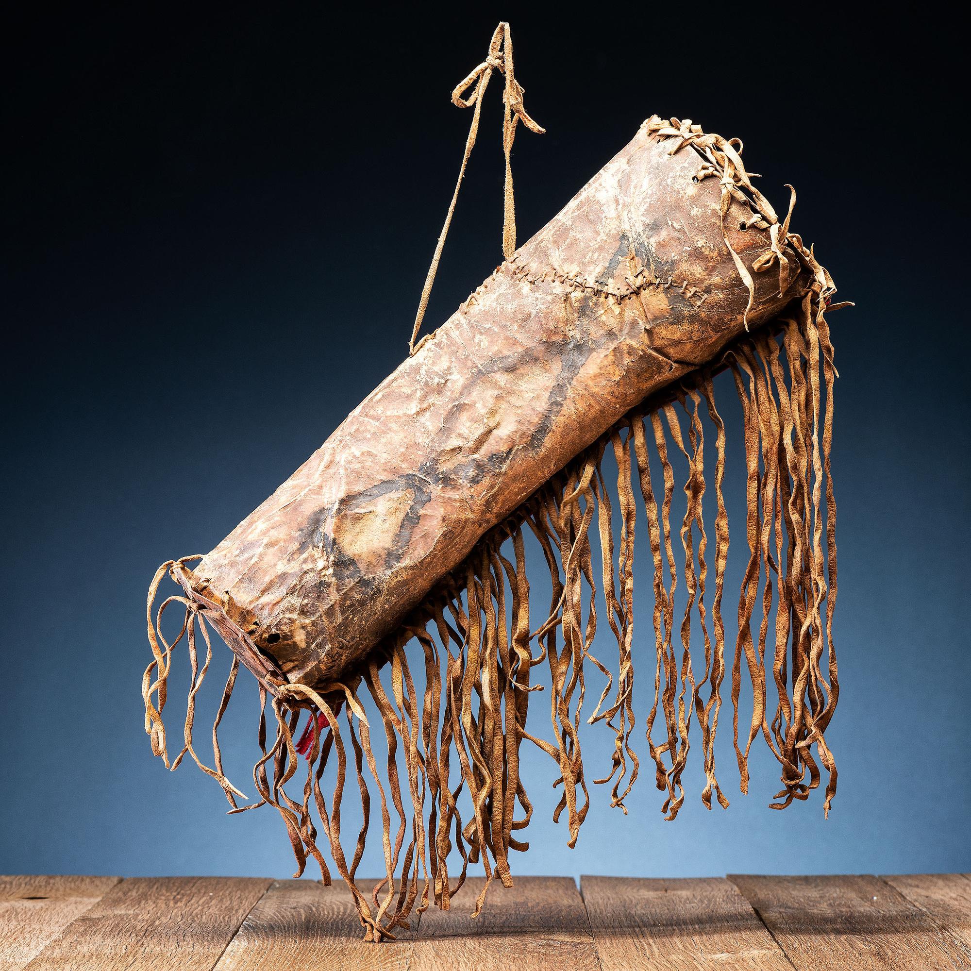 Blackfeet Painted Parfleche Cylinder
