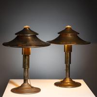 Two Pagoda table lamps for Miller Lamp Co., c. 1936