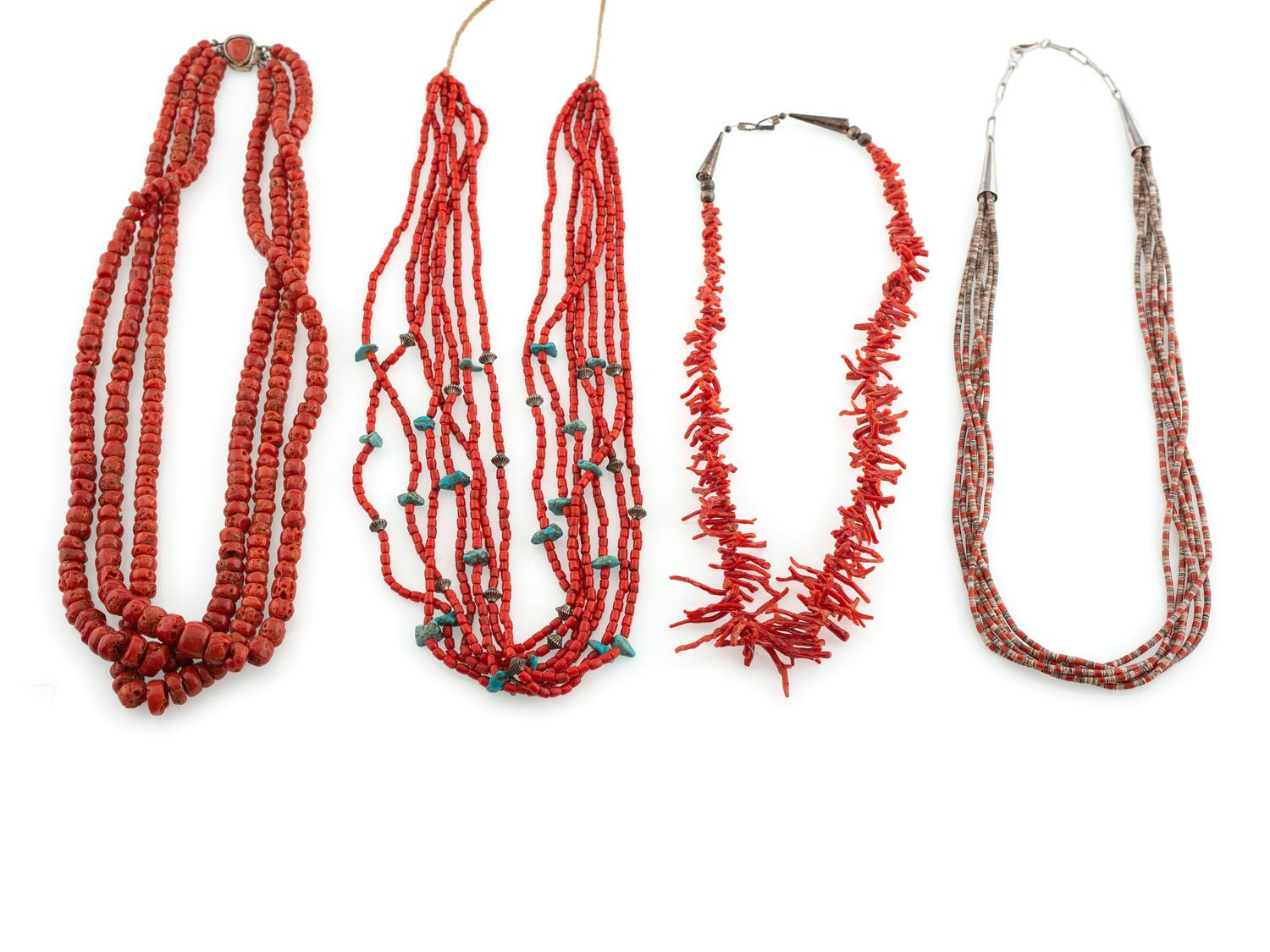 Pueblo and Southwestern-style Coral Necklaces