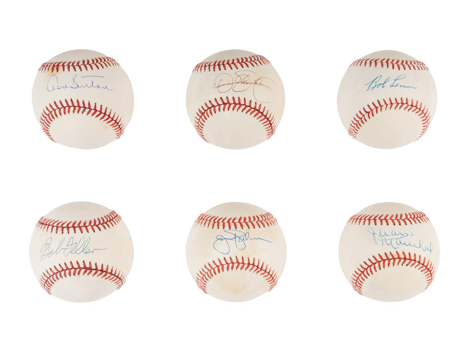 A Group of 19 Hall of Fame Pitcher Single Signed Autograph Baseballs (Beckett Authentication Services Certified),