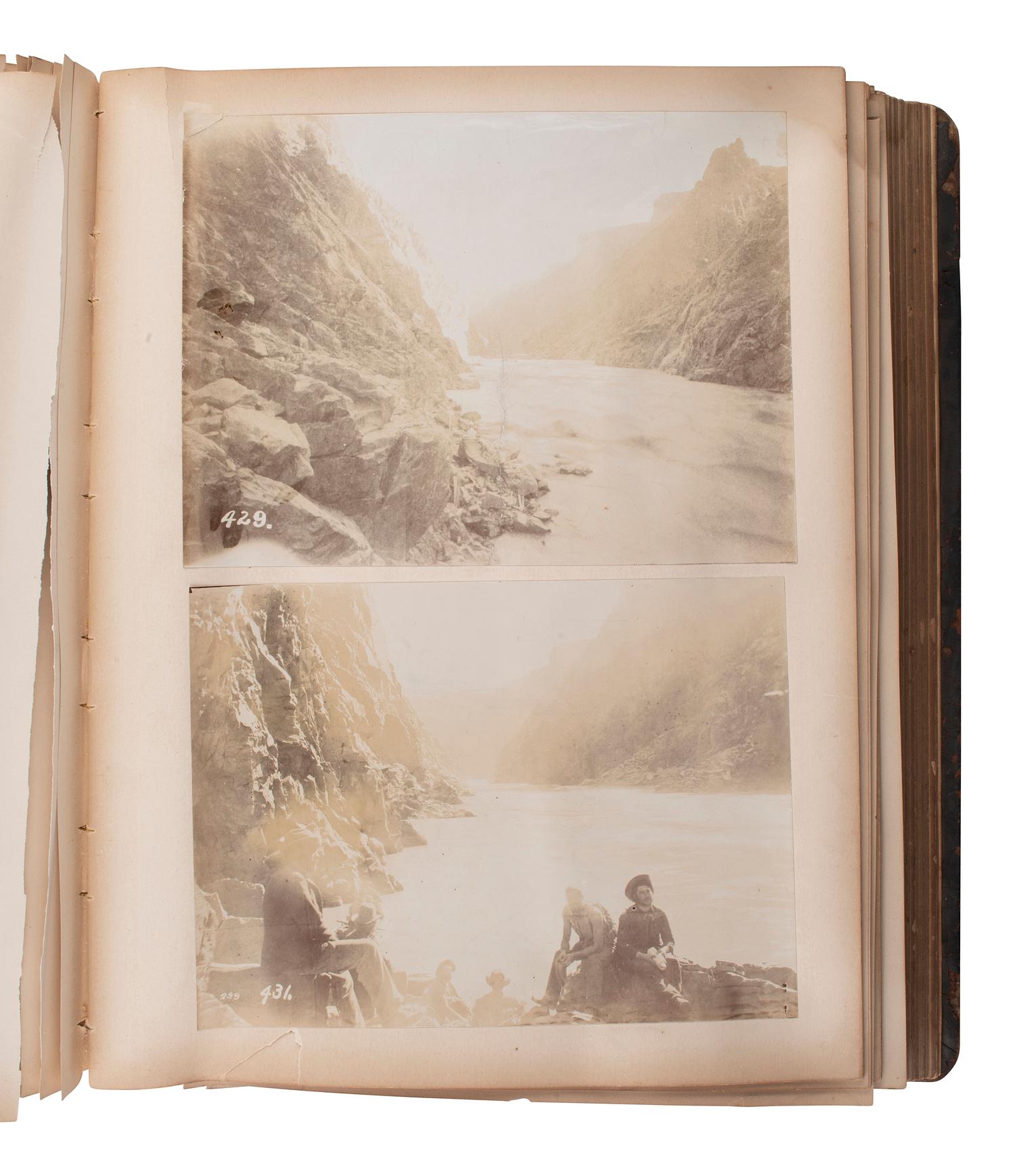 [EARLY PHOTOGRAPHY - WESTERN AMERICANA]. Album containing photographs documenting Robert B. Stanton's Survey of the Colorado River, 1889.