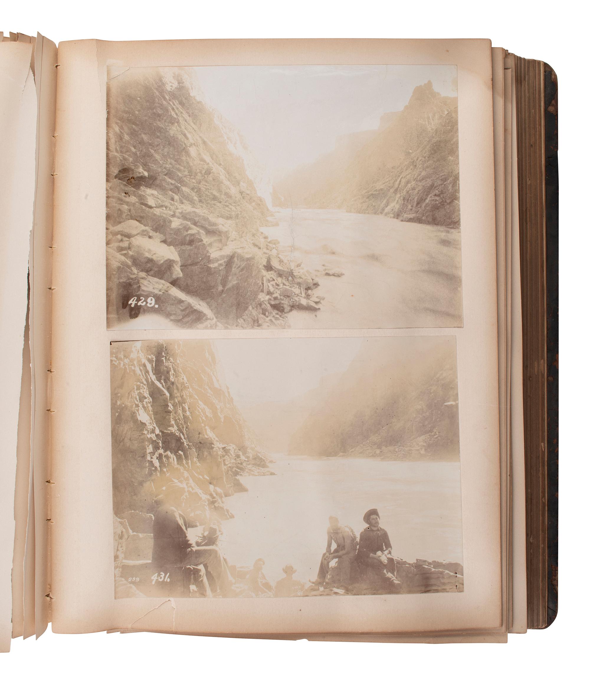 [EARLY PHOTOGRAPHY - WESTERN AMERICANA]. Album containing photographs documenting Robert B. Stanton's Survey of the Colorado River, 1889.