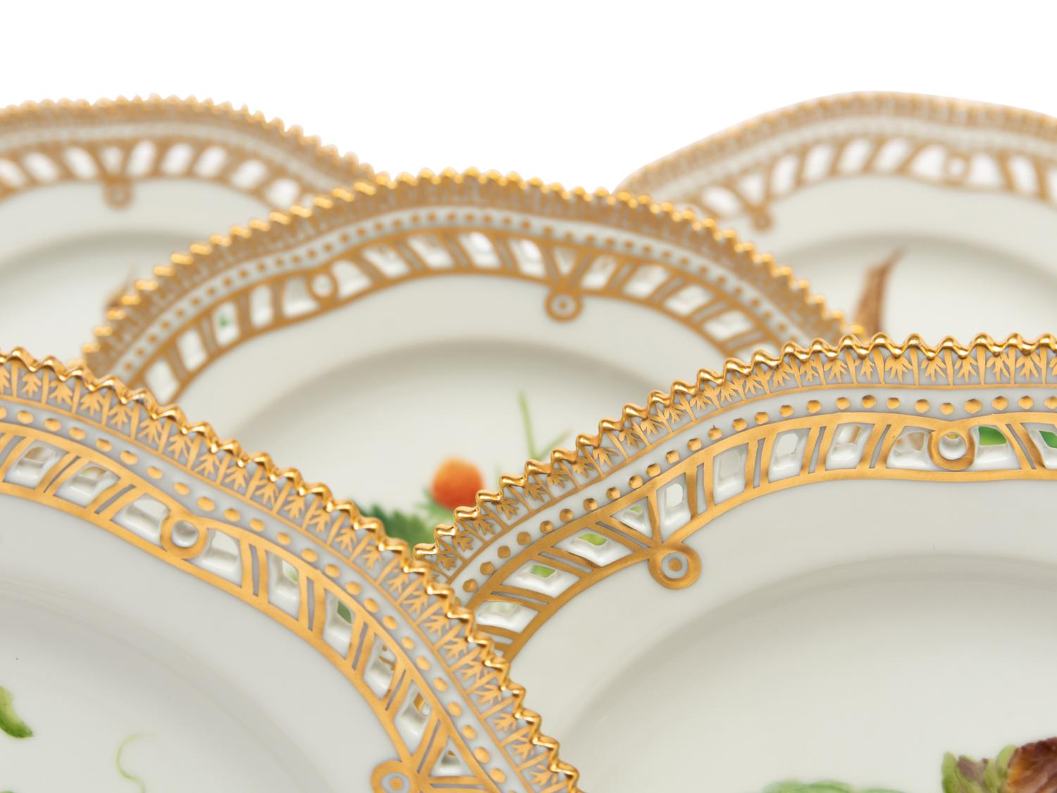 A Set of Thirteen Royal Copenhagen Fruit Service Articles