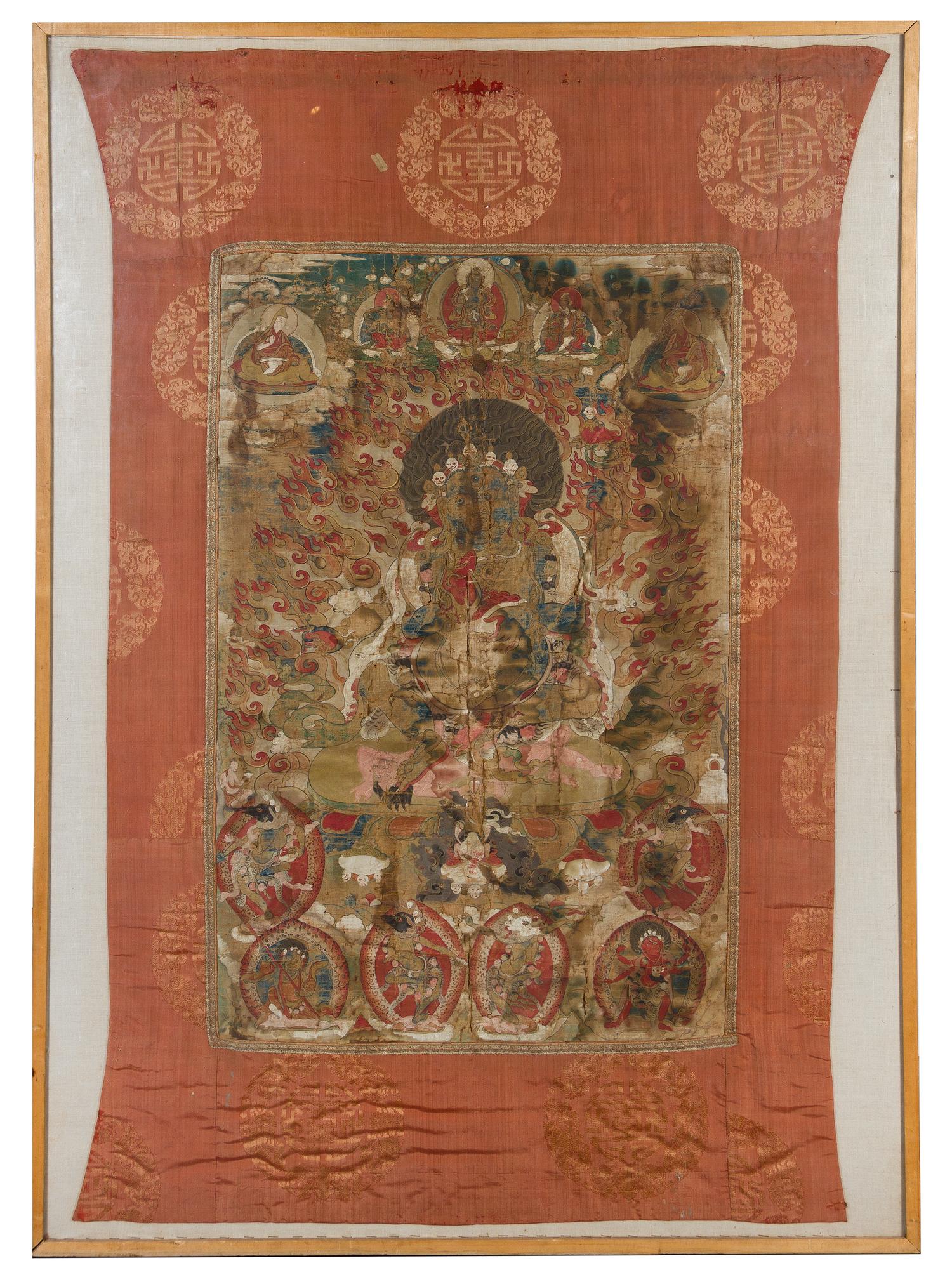 A Tibetan Thangka 17TH/18TH CENTURY 39 x 25 inches. — 17TH/18TH CENTURY