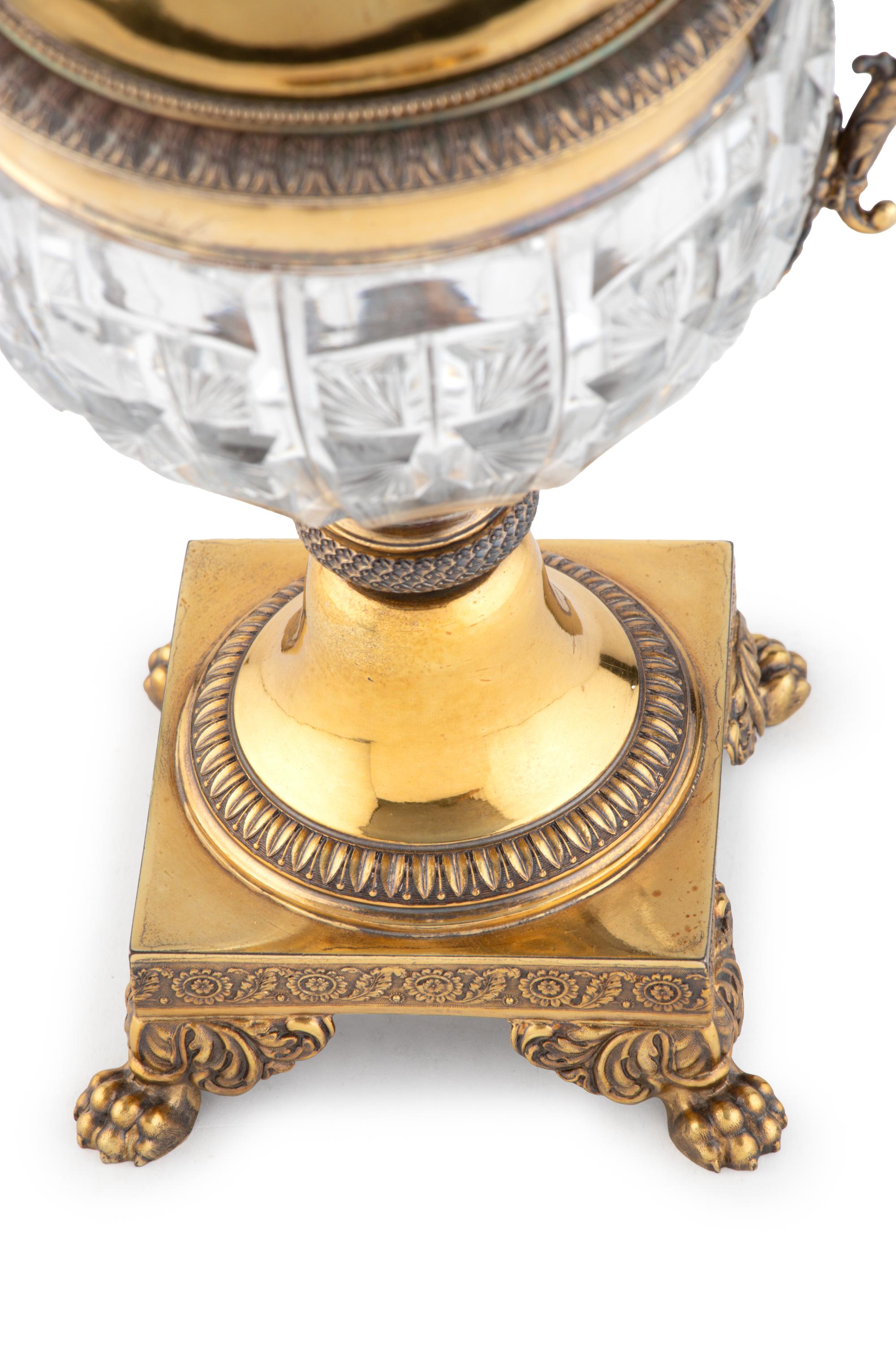 A French Silver-Gilt and Cut Glass Bonbonnière