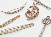 A Collection of Antique Gem-Set Pins