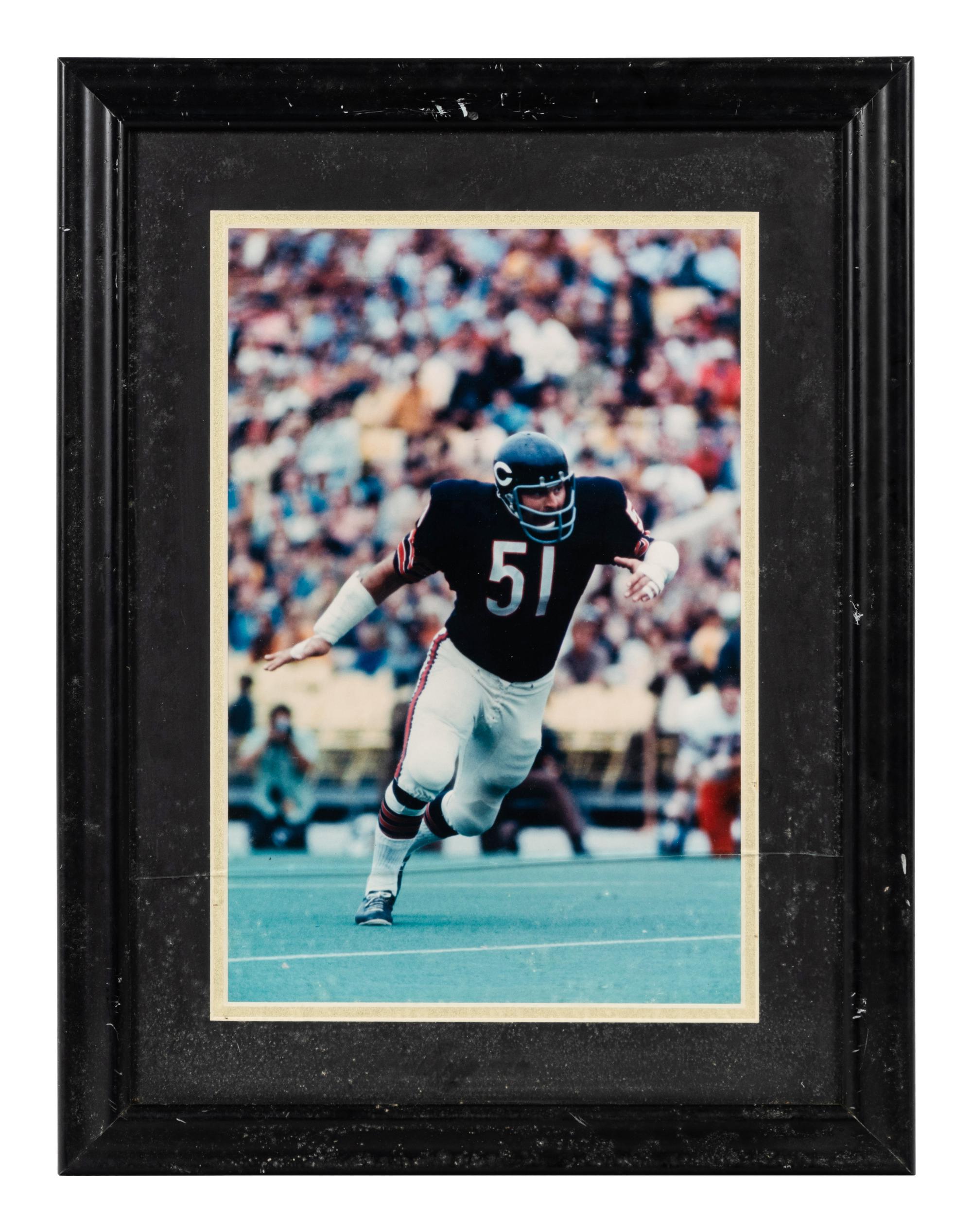 A Group of Five Photographs of Various Chicago Football Players Formerly Displayed at Mike Ditka’s Restaurant.