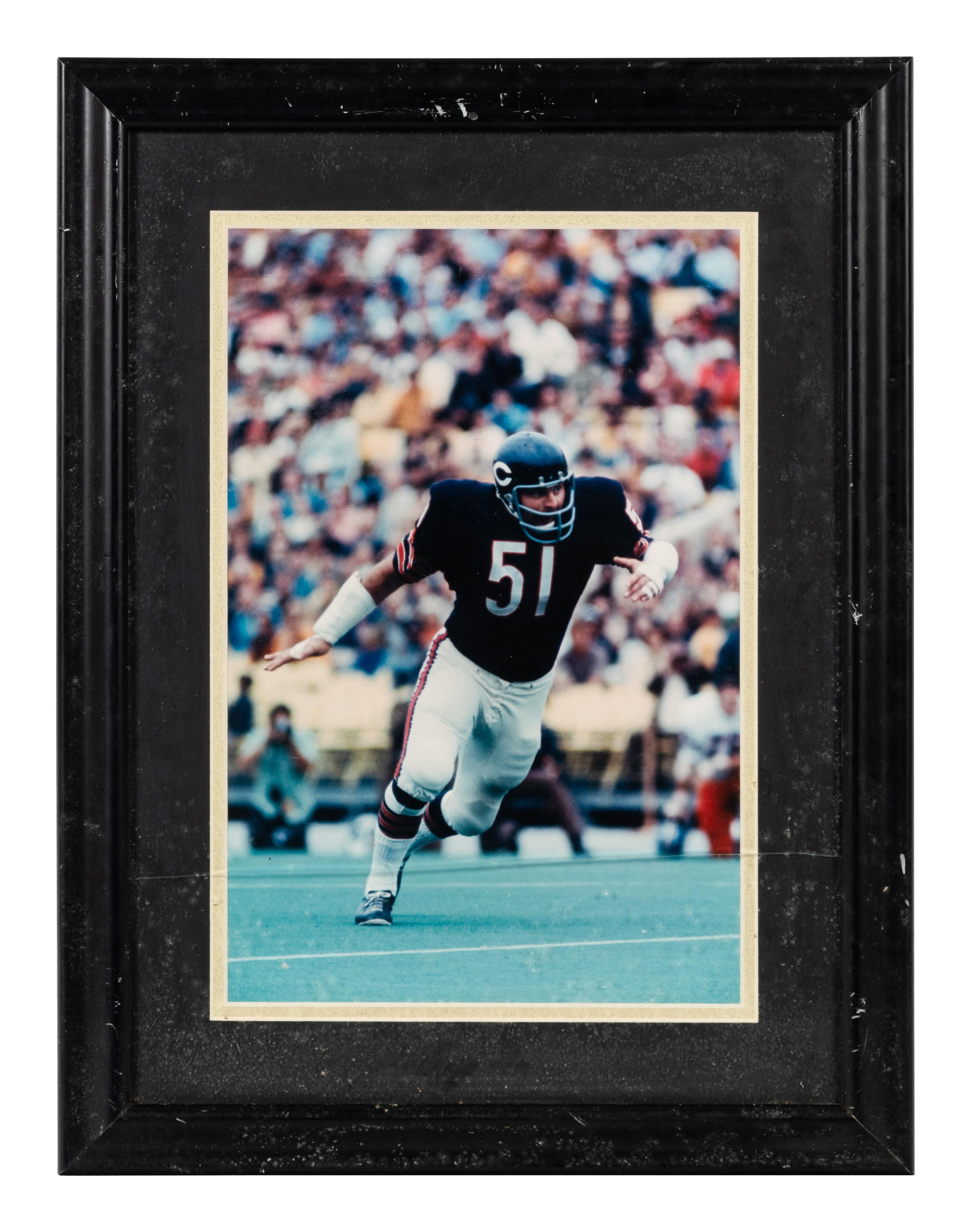 A Group of Five Photographs of Various Chicago Football Players Formerly Displayed at Mike Ditka’s Restaurant.