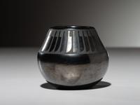 Blackware Pottery Jar, with Gunmetal Finish October 1965