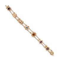 YELLOW GOLD SLIDE CHARM BRACELET