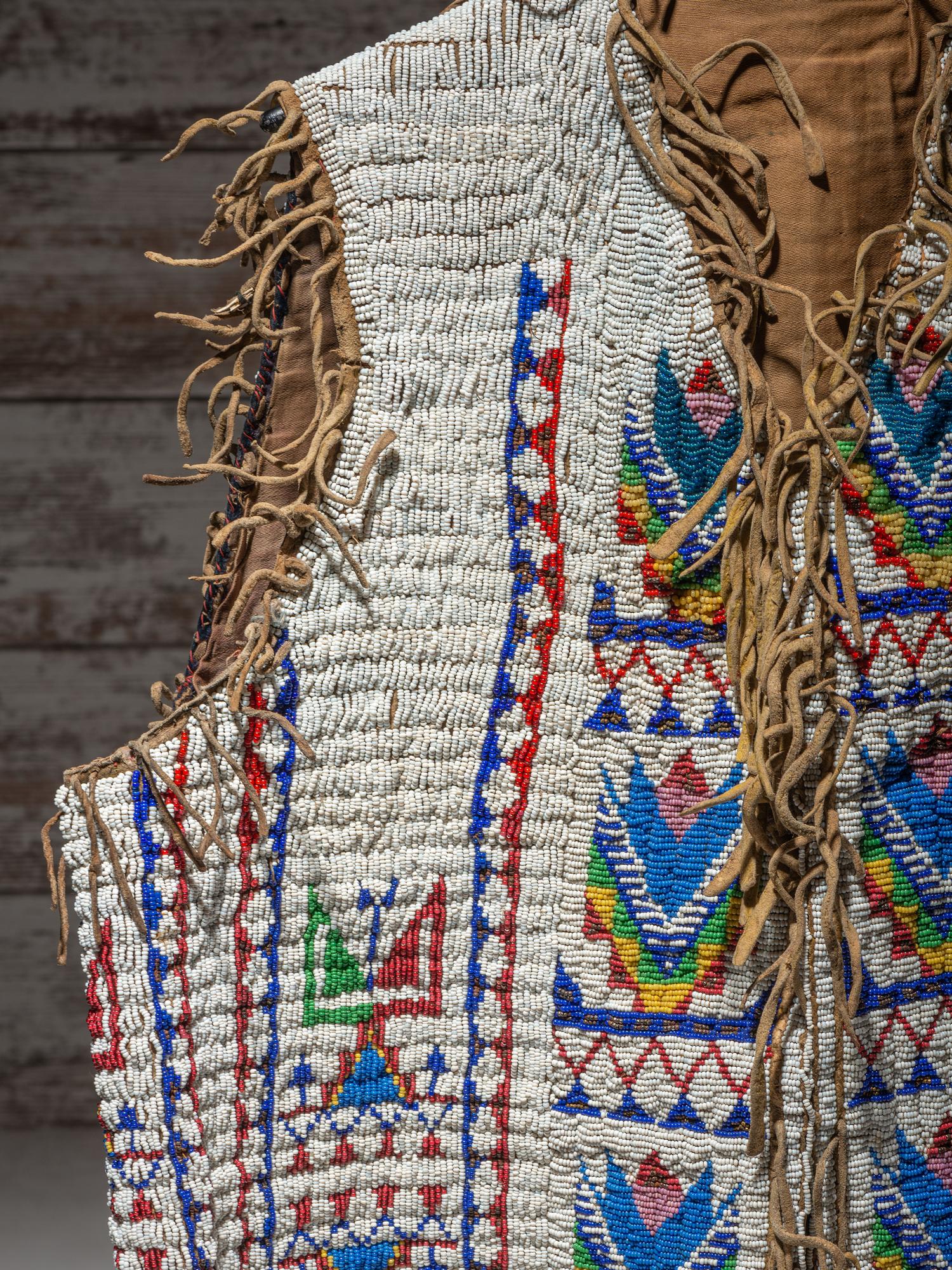 Sioux Beaded Hide Vest, with Eagle
