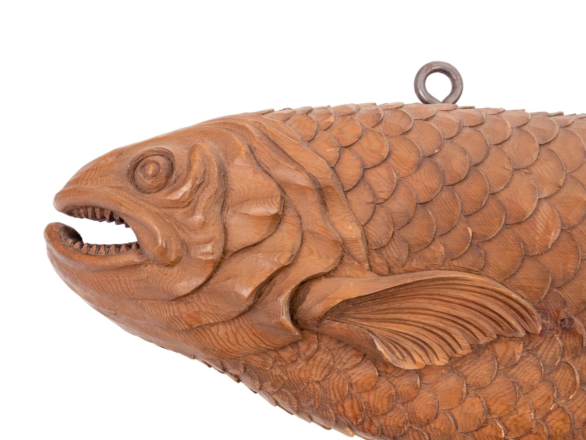 A Carved Pine Fishmonger Shop Sign