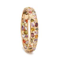 YELLOW GOLD AND MULTIGEM BANGLE BRACELET