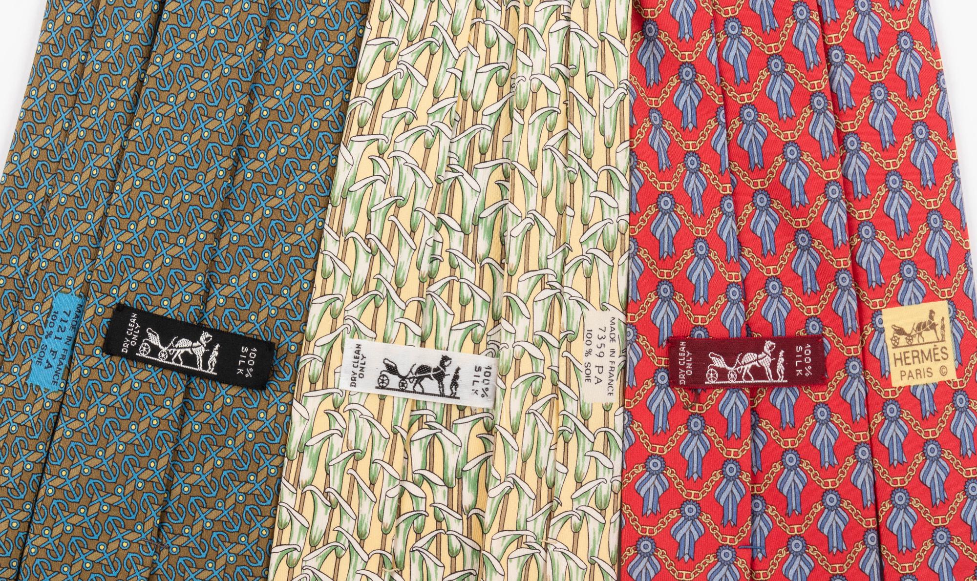 Collection of Hermès Items: Three Ties, One Belt