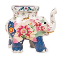 A Chinese Export Porcelain "Tobacco Leaf" Elephant-Form Garden Seat