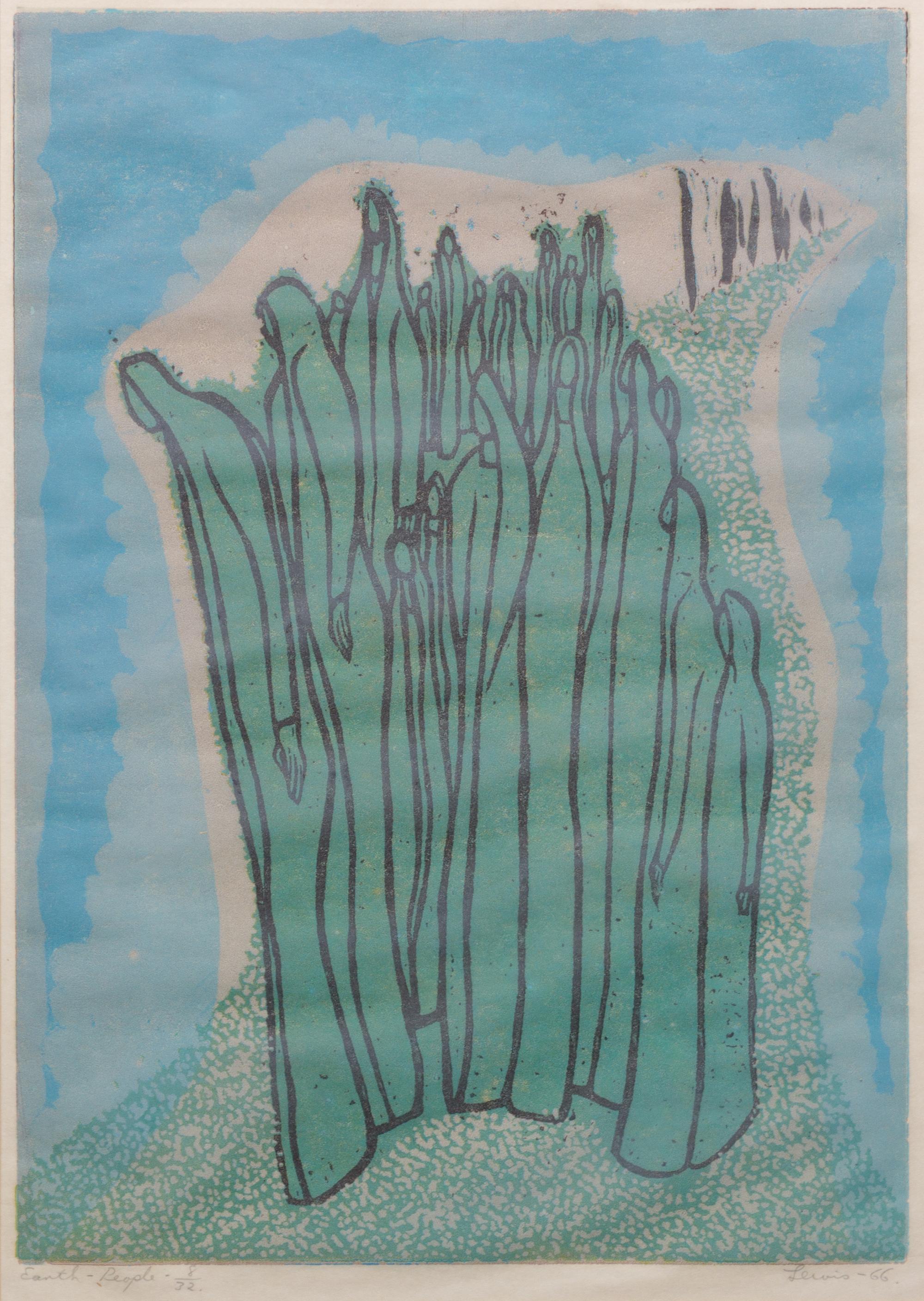 Six works: Arising, 1967; Creation of Adam , 1967; From the Primeval Pit, 1967; Earth People, 1966; Earth People, 1966; and People of the Sun, 1966