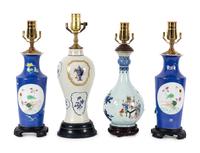 Four Chinese Famille Rose Porcelain Vases