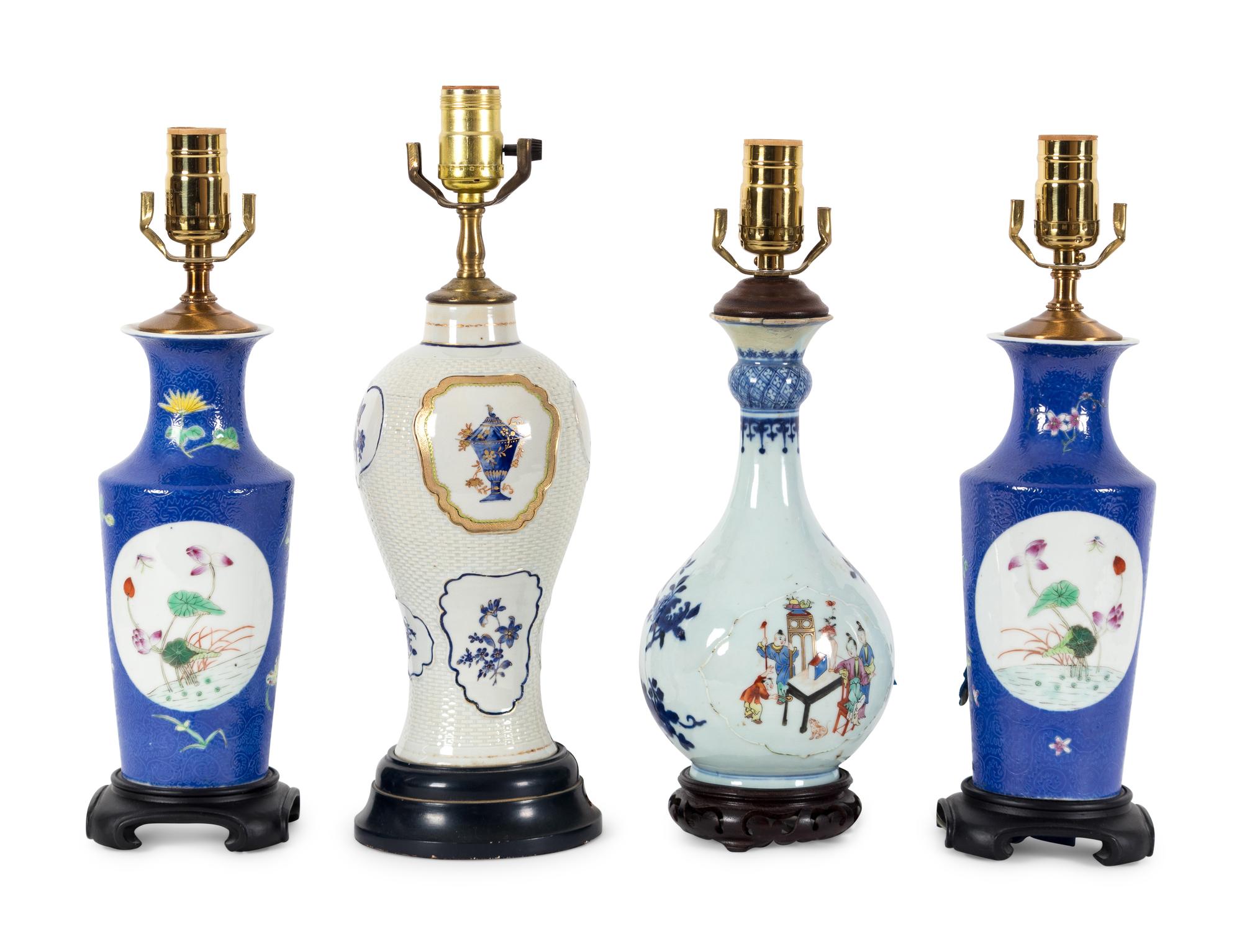 Four Chinese Famille Rose Porcelain Vases