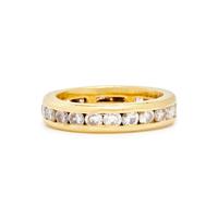 YELLOW GOLD AND DIAMOND ETERNITY BAND