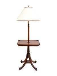 A Regency Style Carved Mahogany Candlestand-Form Floor Lamp