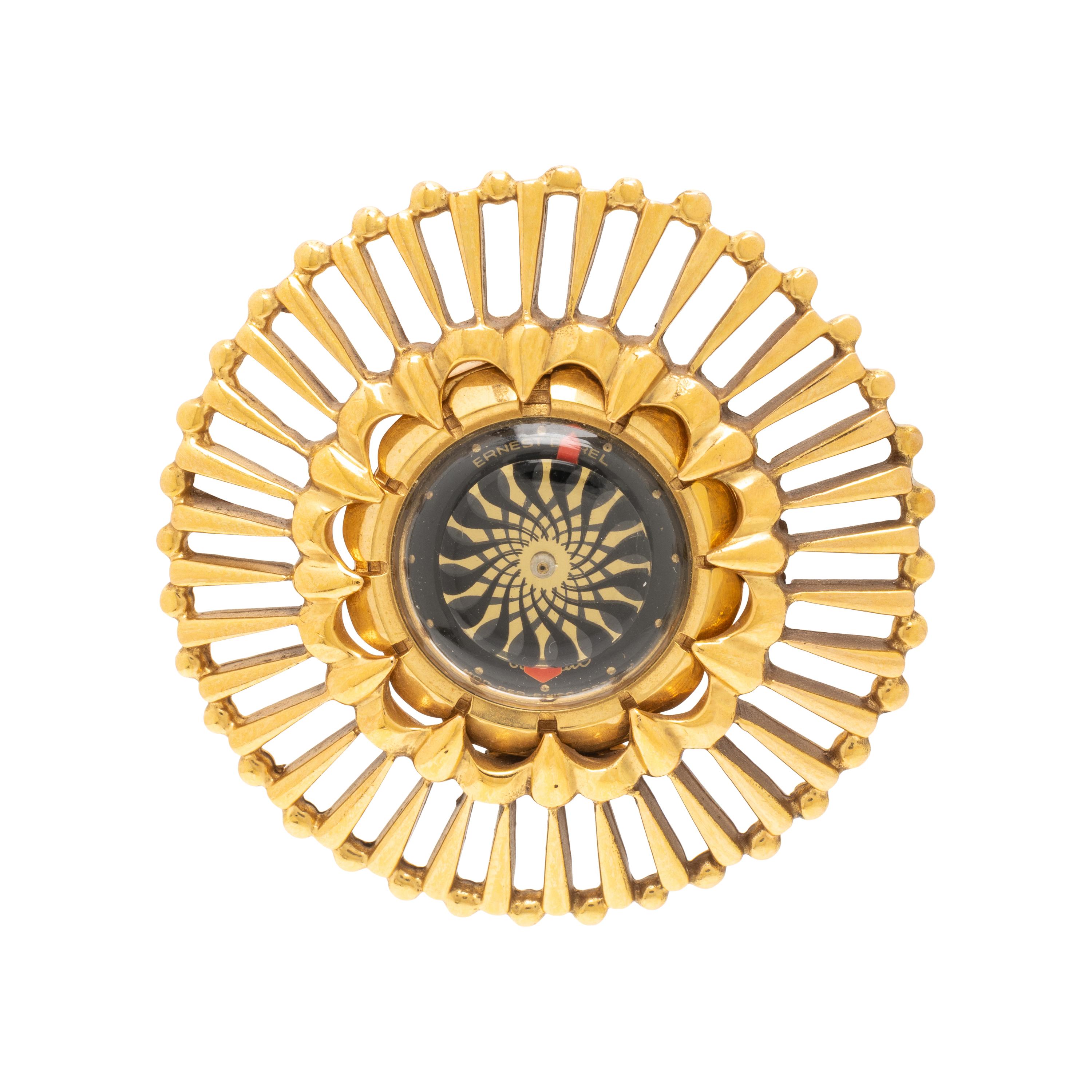 Ernest Borel, Gold Filled 'Cocktail Kaleidoscope ' Watch Brooch
