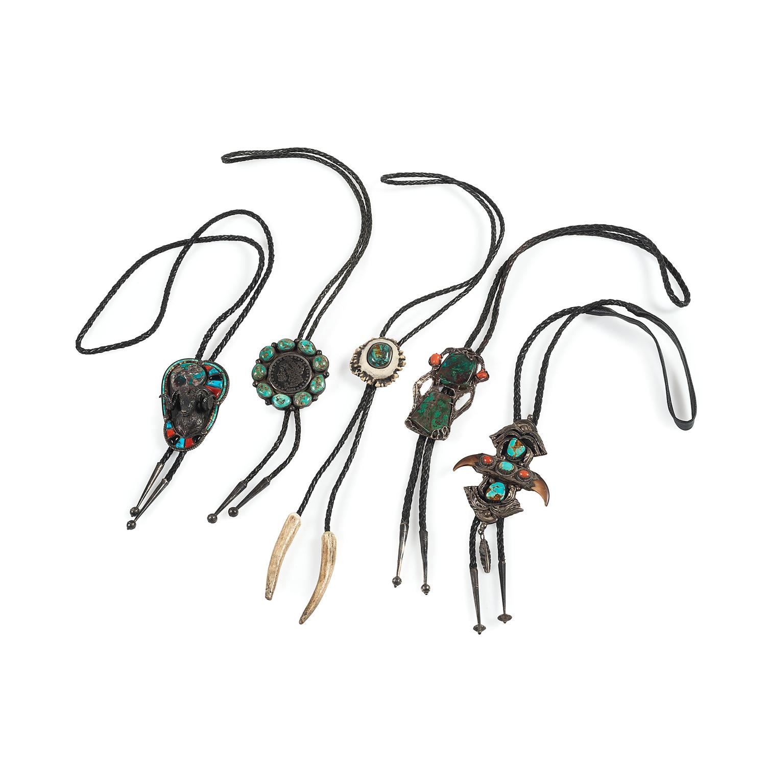 Group of Navajo and Southwestern-Style Bolo Ties