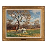Charles John Fritz (American, b. 1955) — Harrowing the Pasture Ground