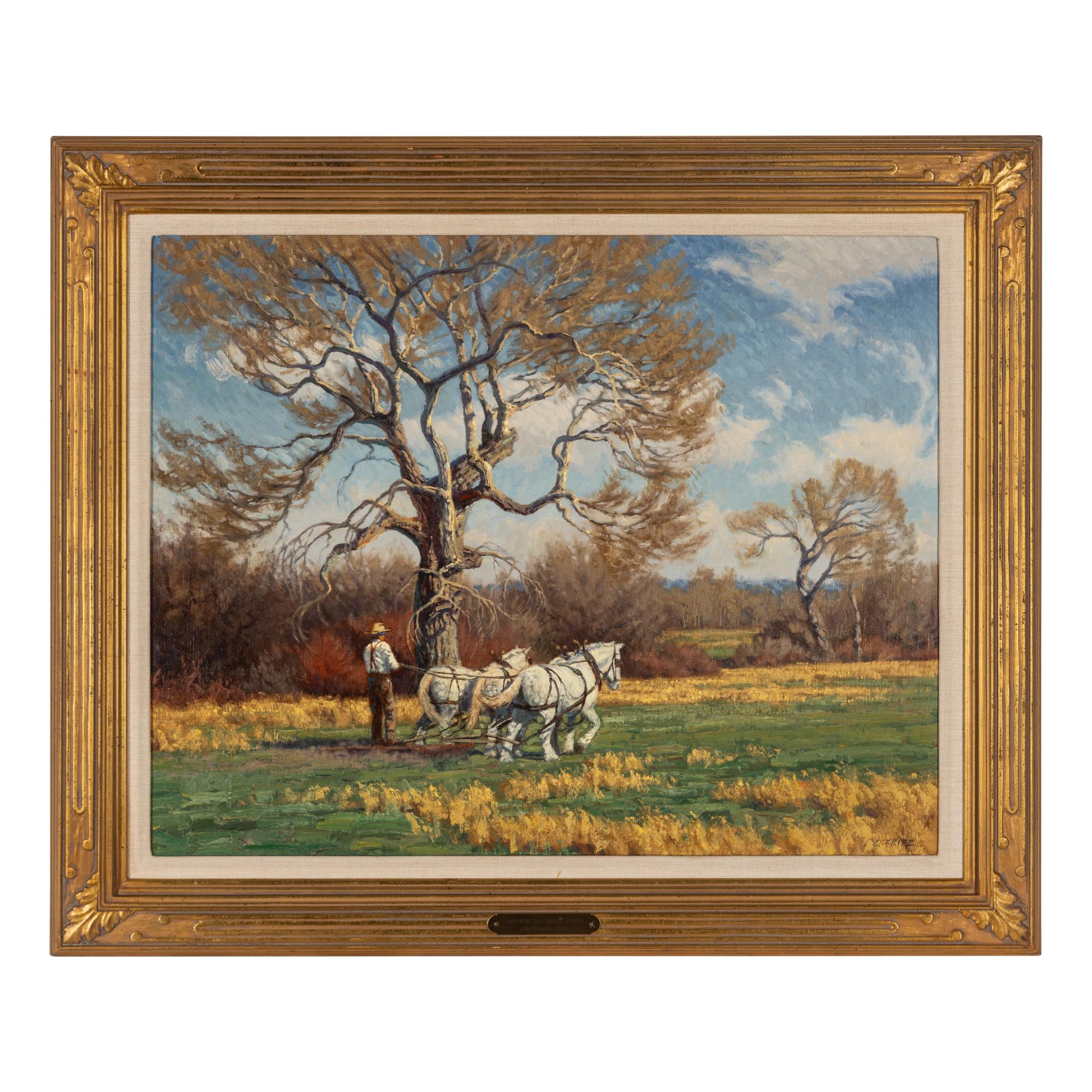 Charles John Fritz (American, b. 1955) — Harrowing the Pasture Ground