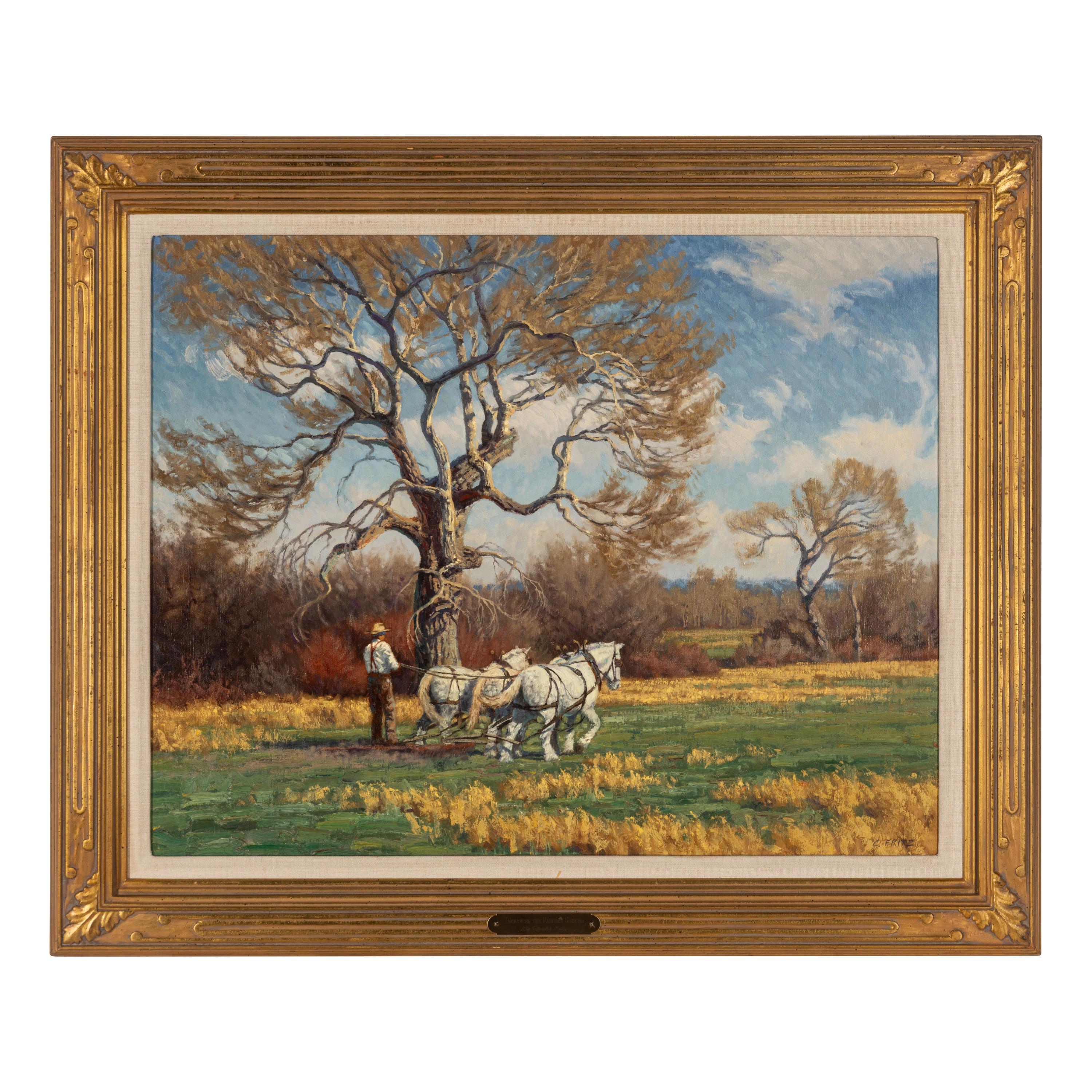 Charles John Fritz (American, b. 1955) — Harrowing the Pasture Ground