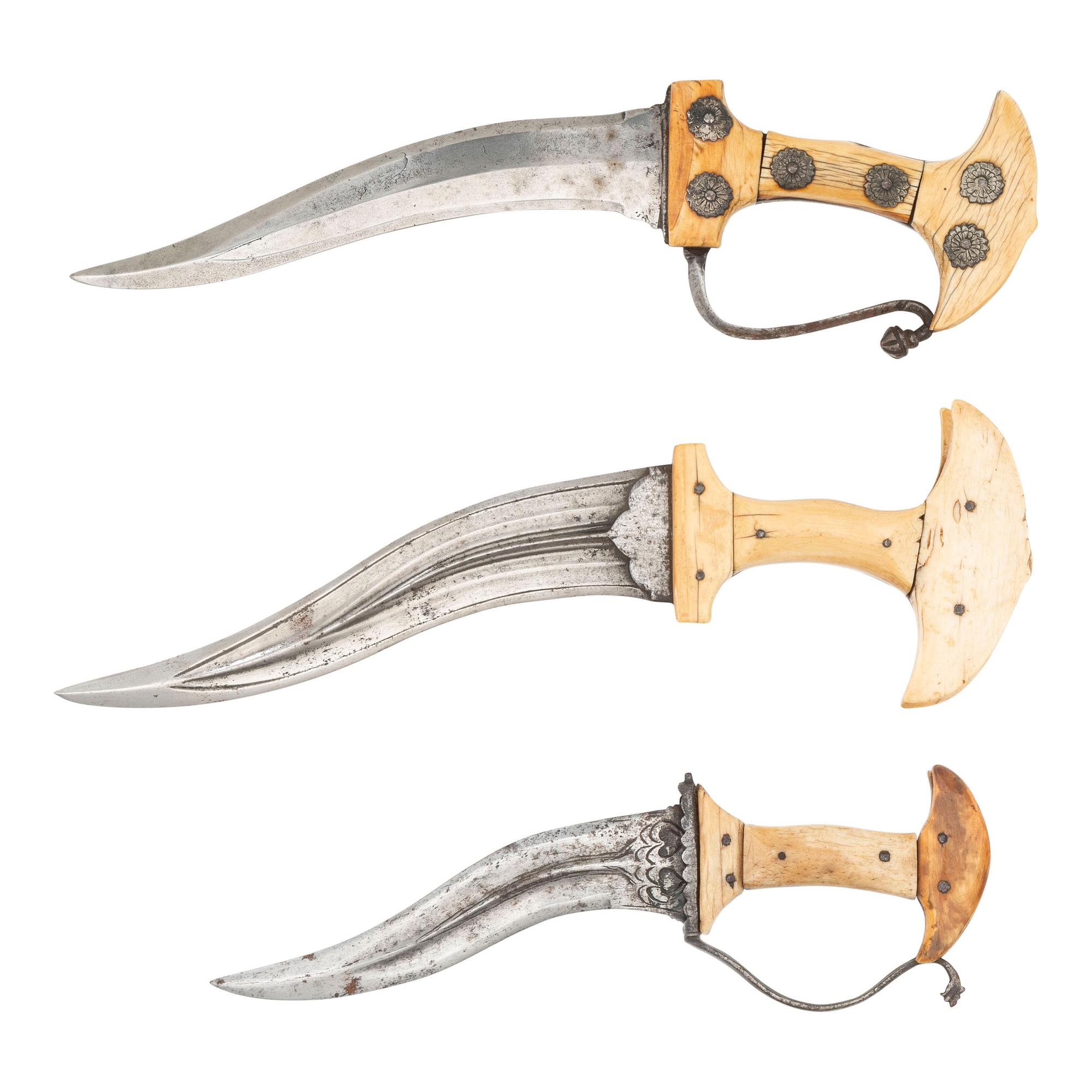 Lot of 17th/18th Century Indian Khanjarli Daggers
