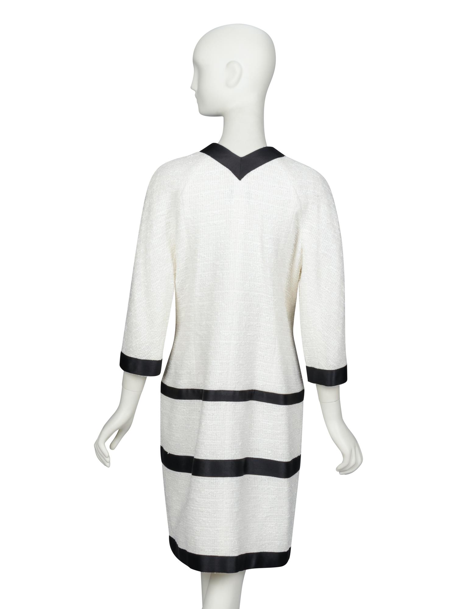CHANEL, BLACK & WHITE TWEED DRESS