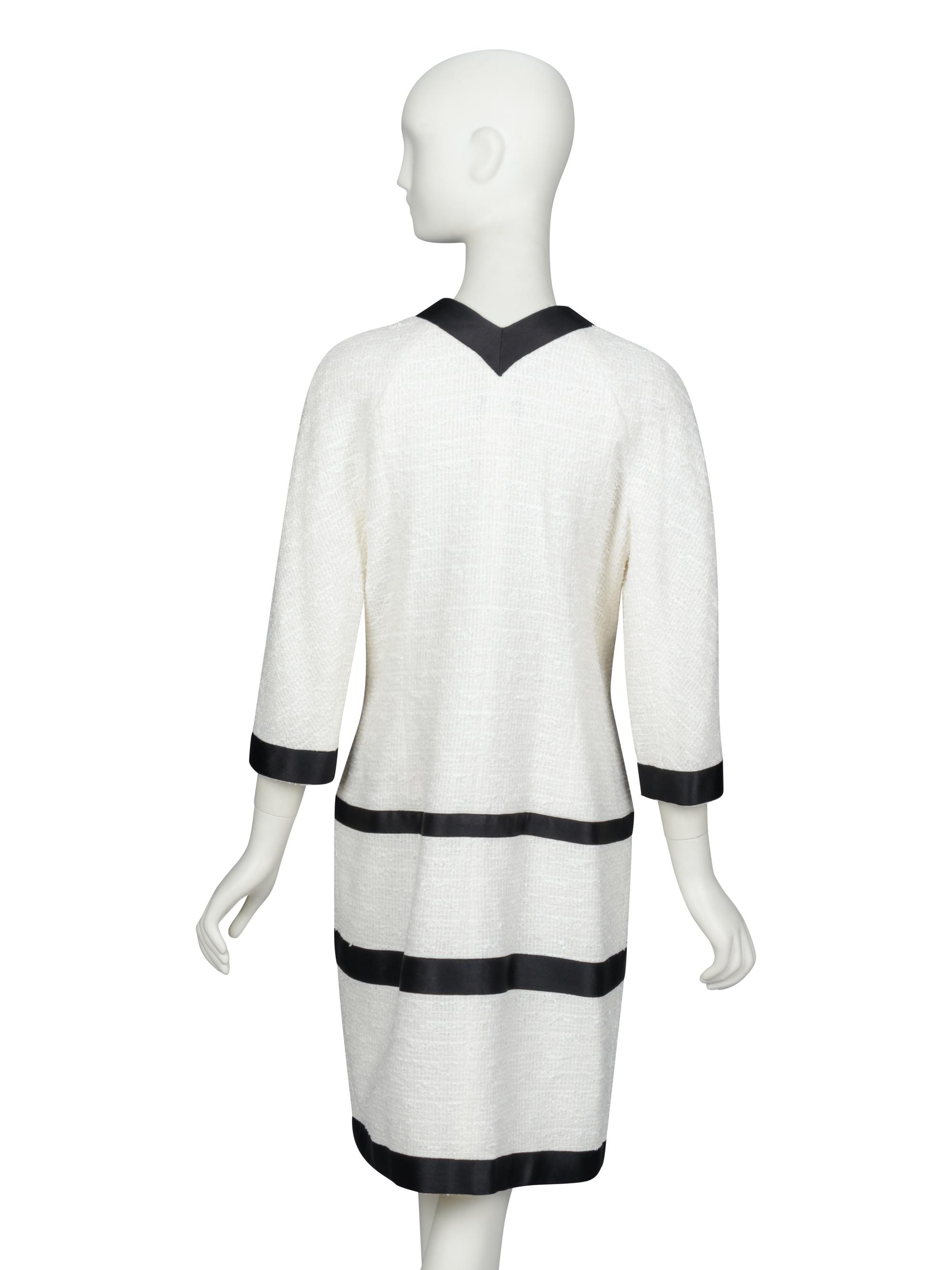 CHANEL, BLACK & WHITE TWEED DRESS