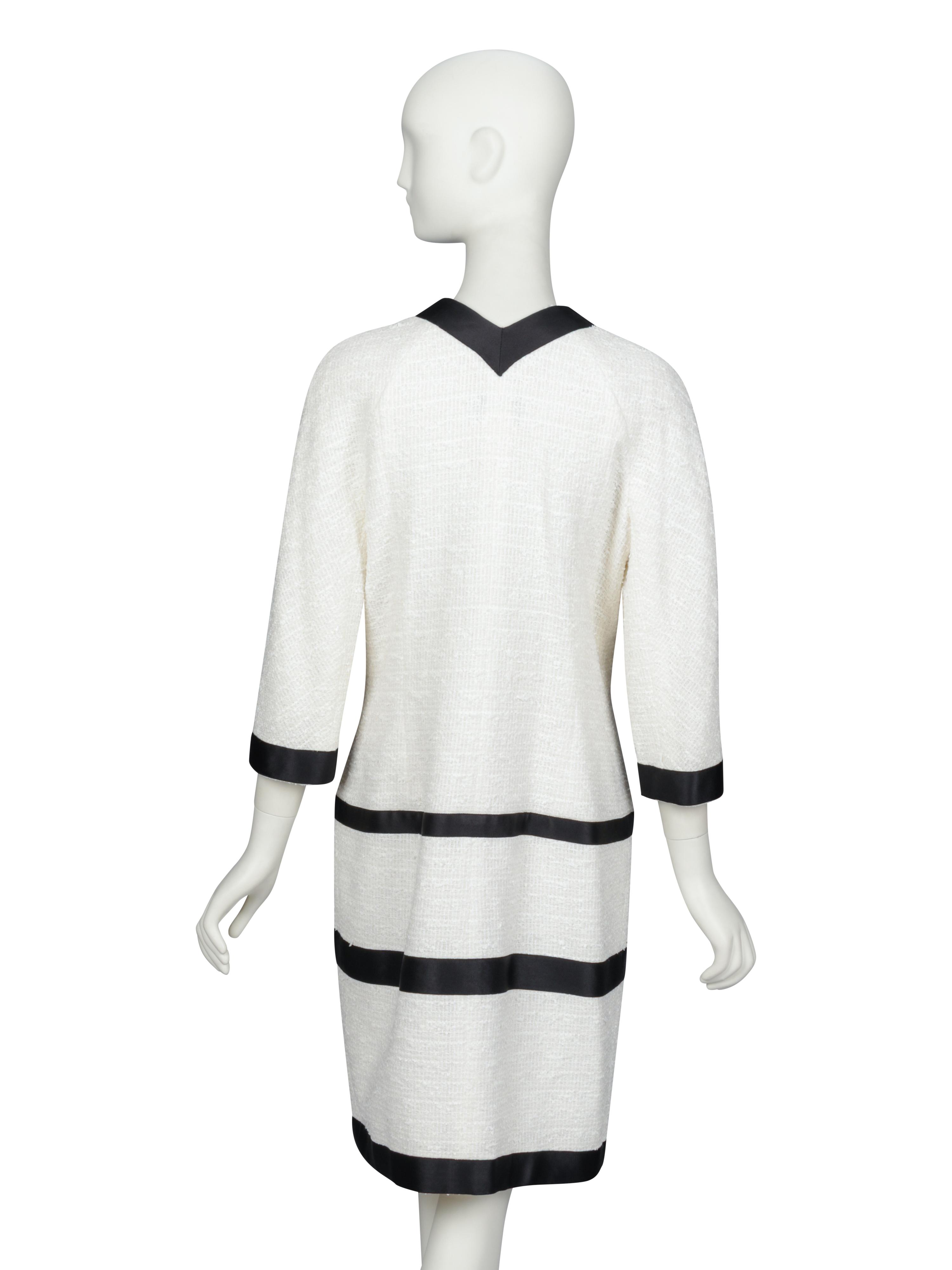 CHANEL, BLACK & WHITE TWEED DRESS